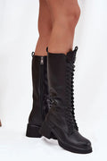 Women Heel Boots - Mid Block Shoes