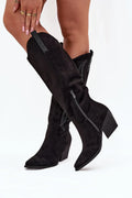 Women Heel Boots - Mid Block Shoes