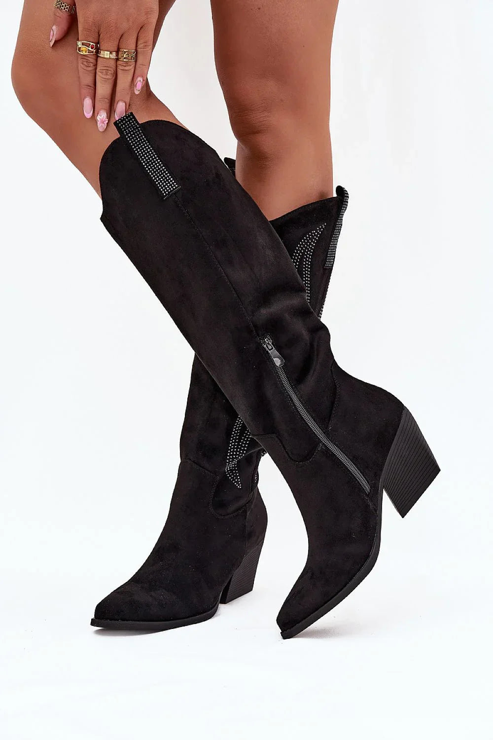 Women Heel Boots - Mid Block Shoes