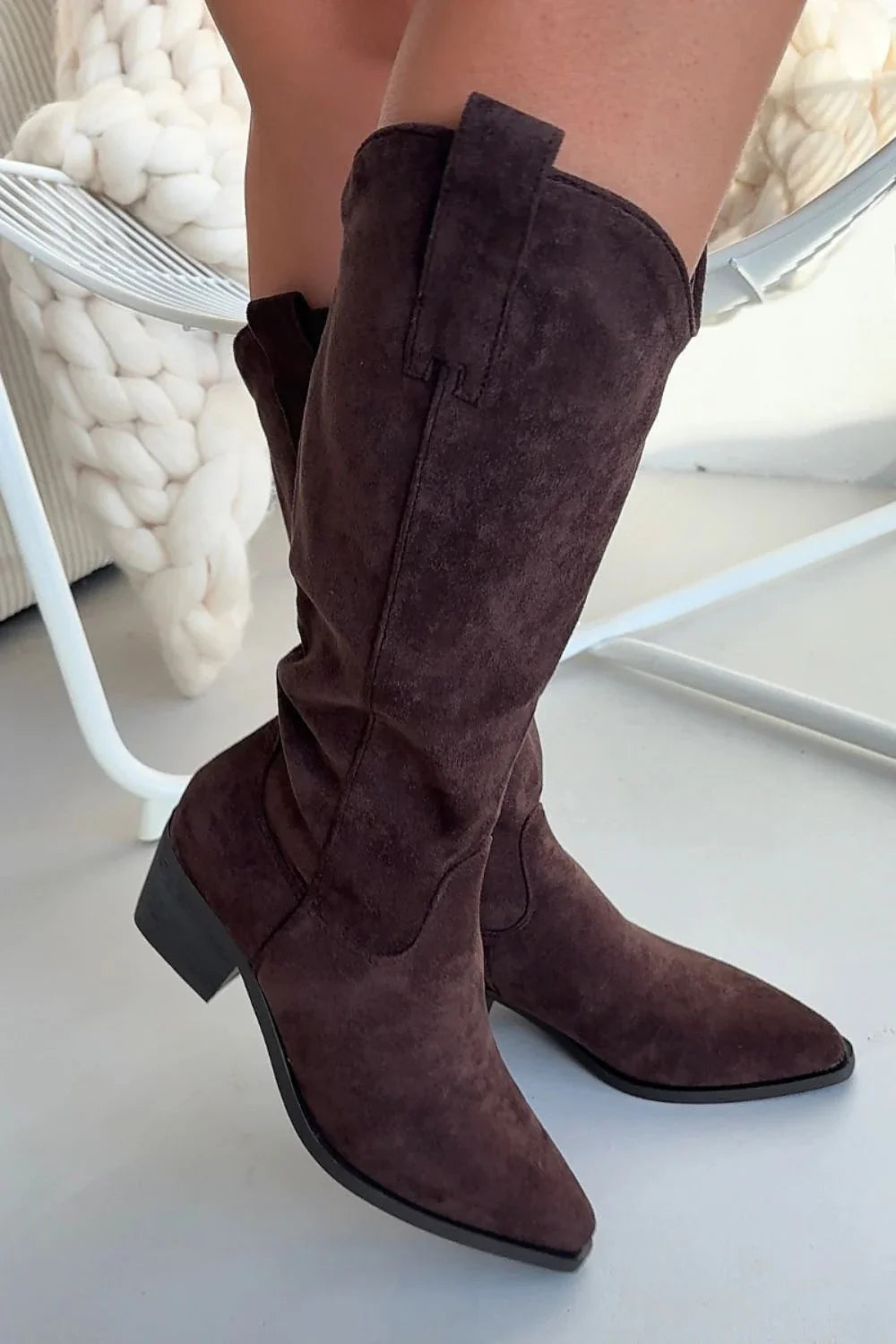 Women Heel Boots - Mid Cuban Shoes