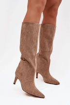 Women Heel Boots - Mid Stiletto Shoes