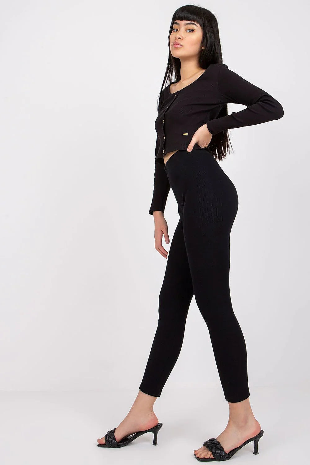 Women High Waist Striped Long Casual Leggings