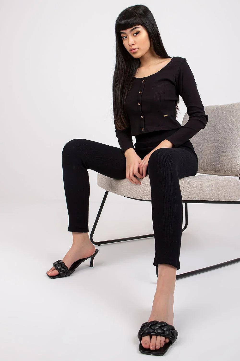 Women High Waist Striped Long Casual Leggings
