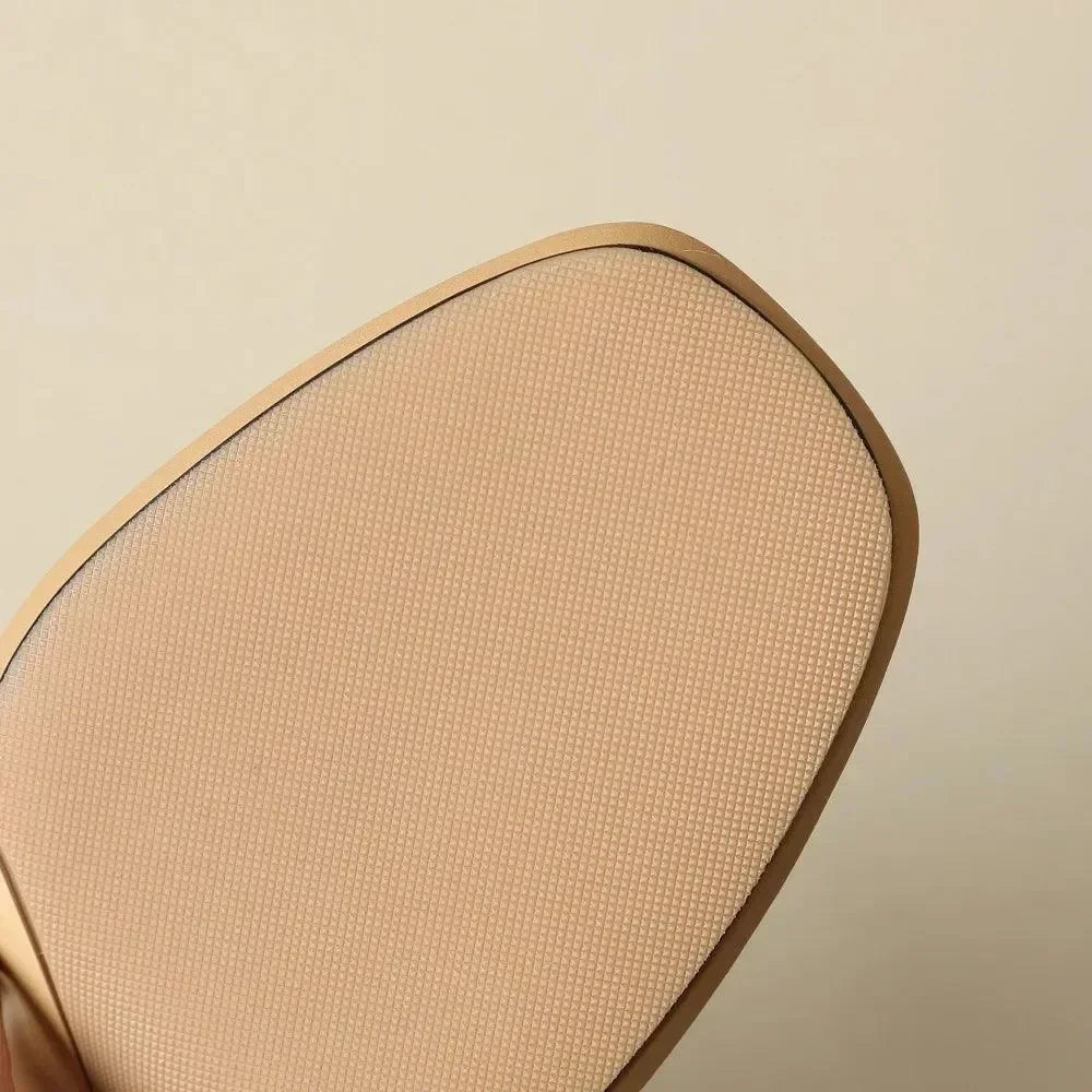 Women Leather Floral Block Heel Sandals