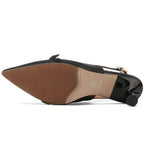 Women Leather Pointed Toe Slingback Heels
