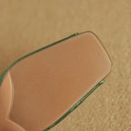 Women Leather Square Toe Block Heel Sandals