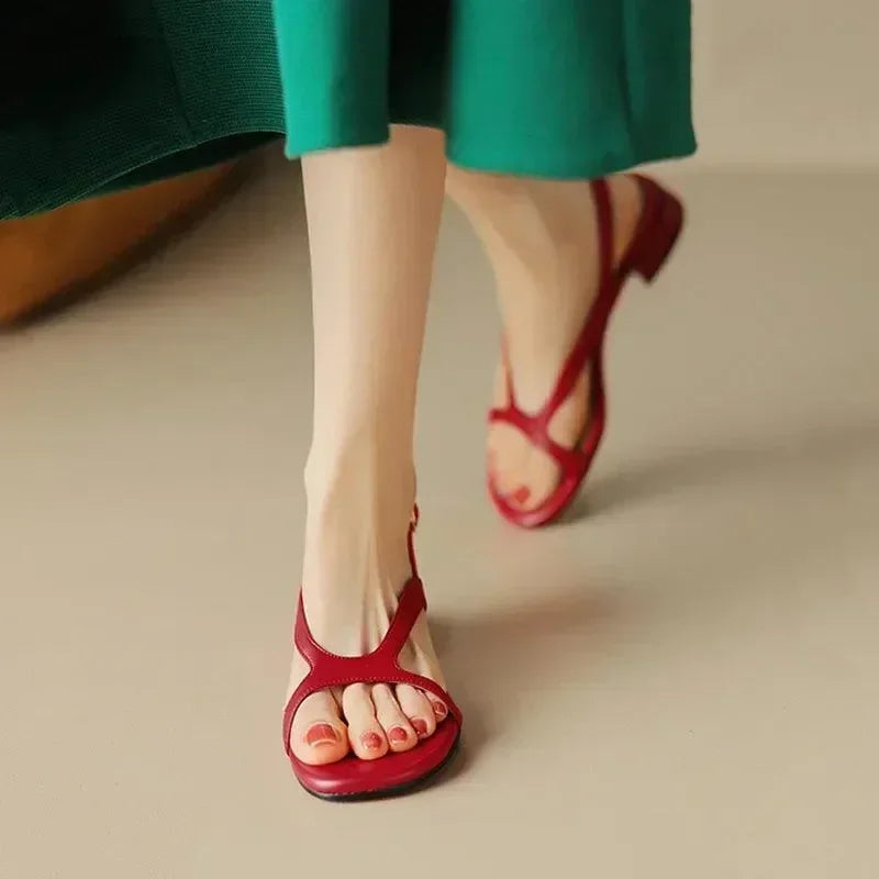 Women Low-Heeled Open Toe Comfort Sandals