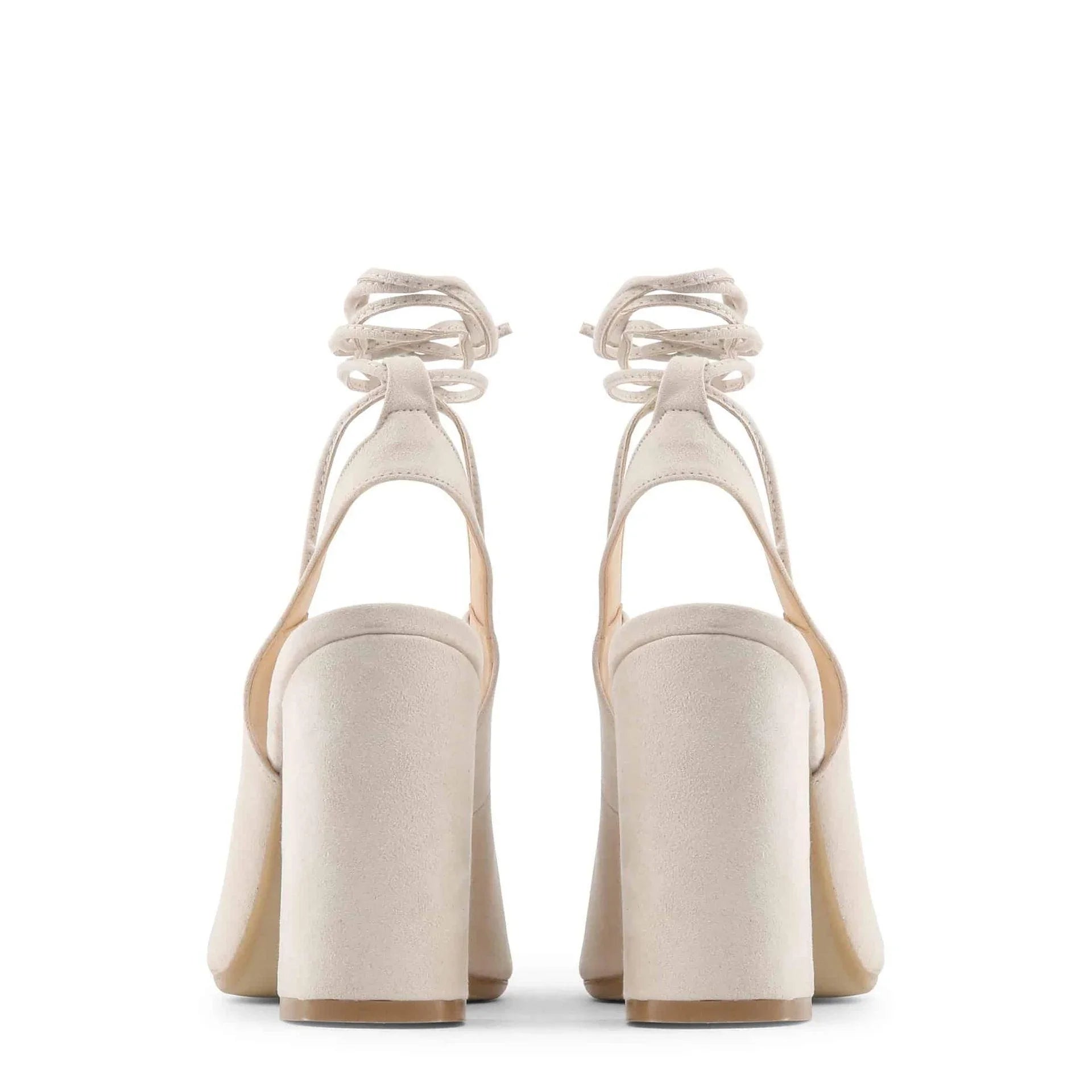 Women Made in Italy Beige Block Heel Sandals