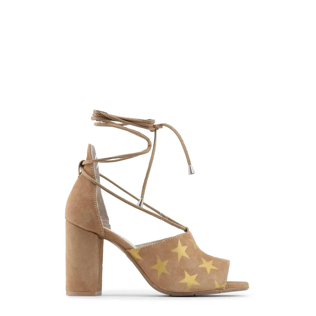 Women Made in Italy Lace-Up Peep Toe Heel Shoes