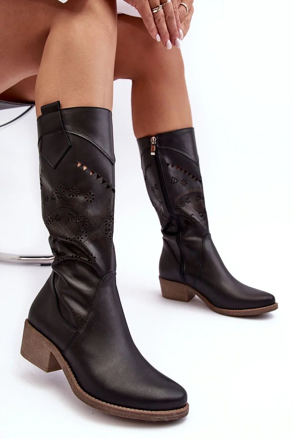 Women Open Work Boots - Low Block Shoes
