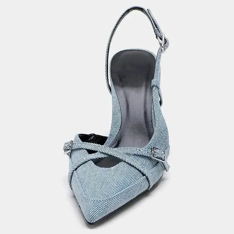 Women Pointed Toe Ankle Strap Stiletto Heels