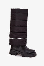 Women Thigh High Boots - Low Block Shoes