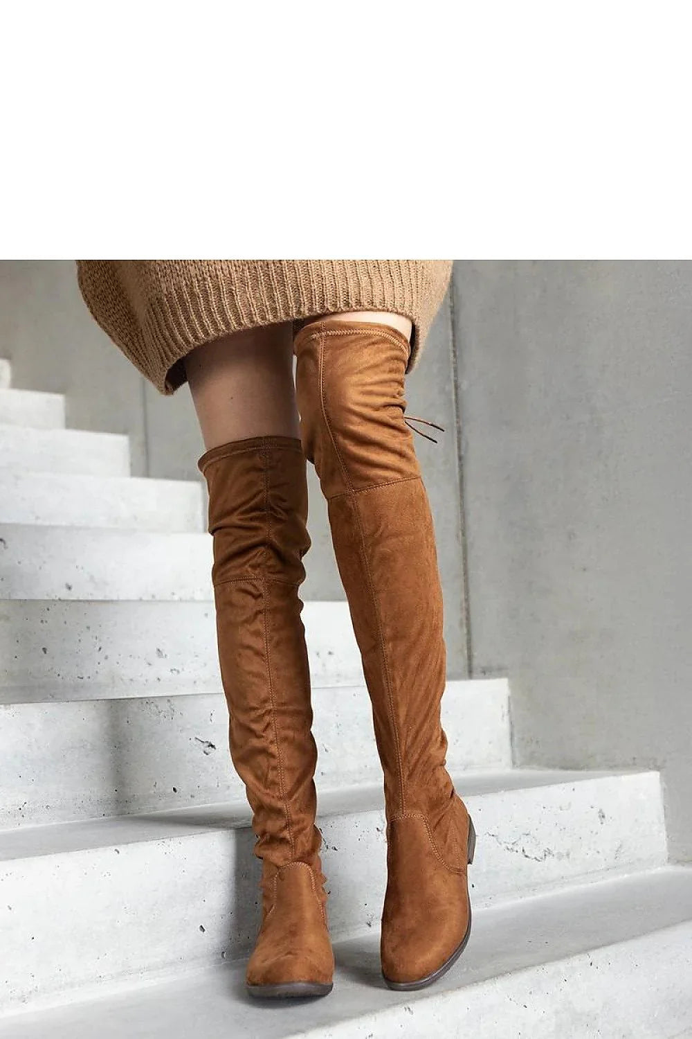 Women Thigh High Boots - Low Platform Shoes