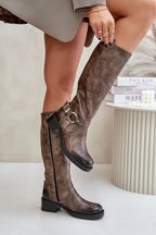 Women Thigh High Boots - Mid Block Shoes