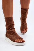 Women Zip Back Platform Walking Sandals