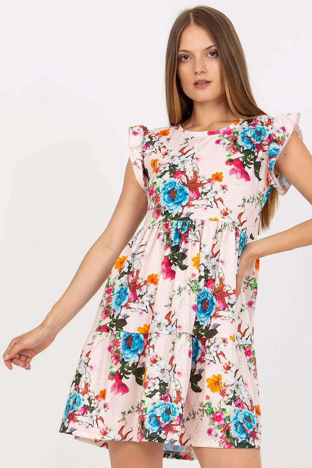 Women's Above Knee Day Dress – Regular Fit With Short Sleeves