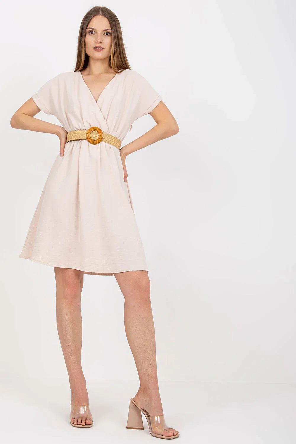 Women's Above Knee Day Dress – Regular Fit With Short Sleeves