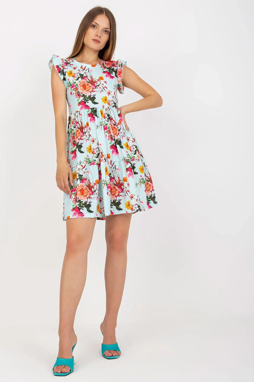 Women's Above Knee Day Dress – Regular Fit With Short Sleeves