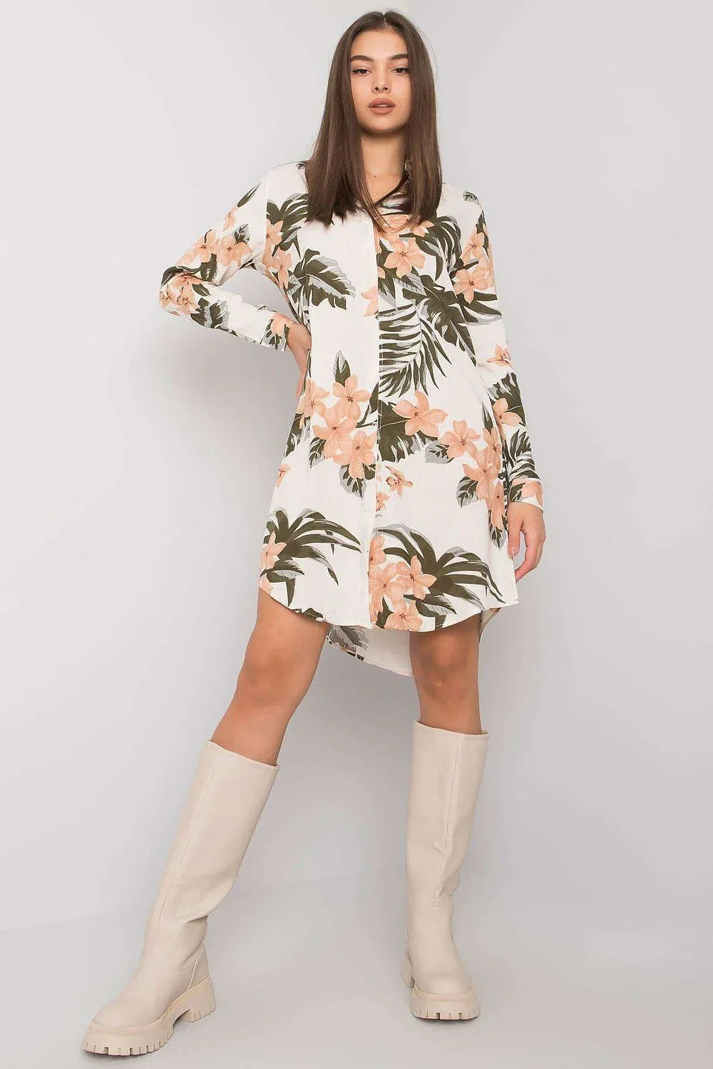 Women's Above Knee Day Dress – Regular With Long Sleeves