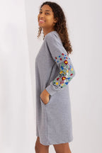 Women's Above Knee Day Dress – Relaxed With Long Sleeves