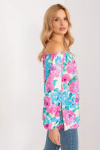 Women's Bardot Blouse - Floral Hip Length