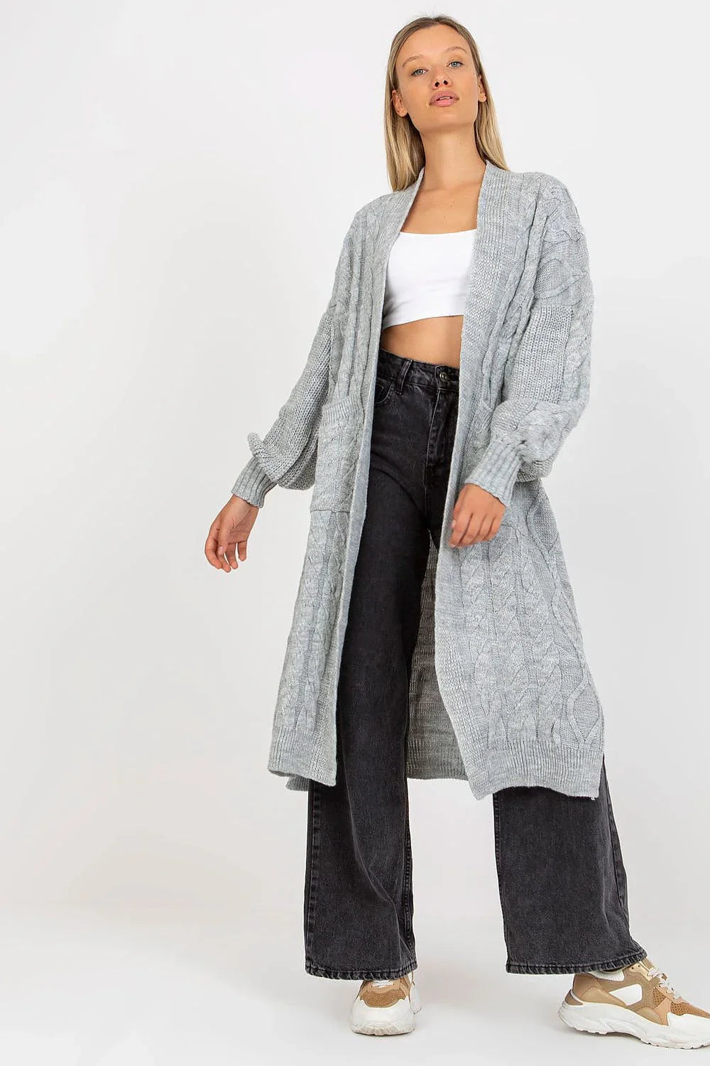 Women's Cable Longline Cardigan Sweater