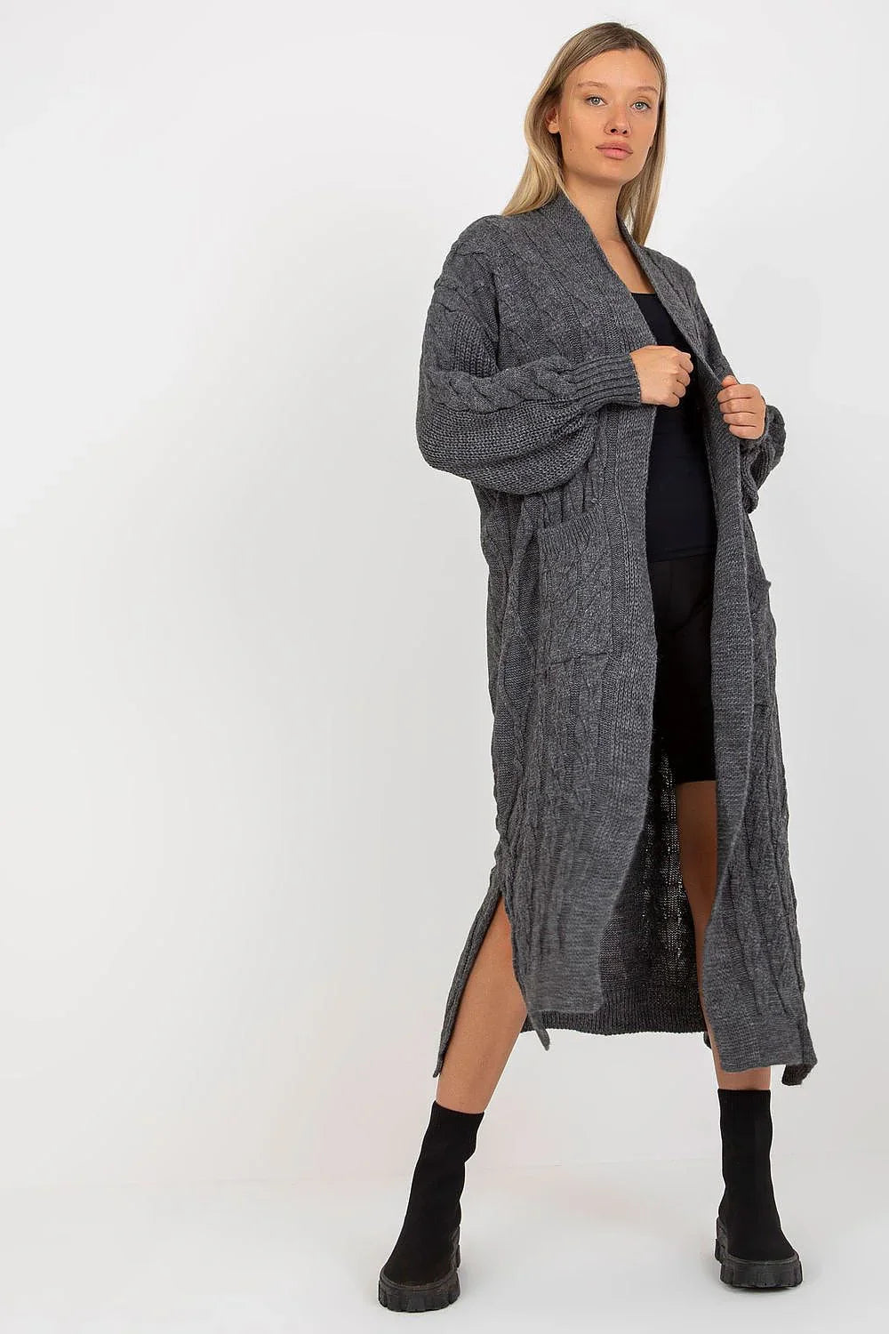 Women's Cable Longline Cardigan Sweater