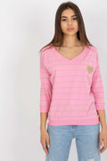 Women's Casual Blouse - Striped Hip Length