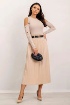 Women's Cold-Shoulder Blouse - Solid Waist Length