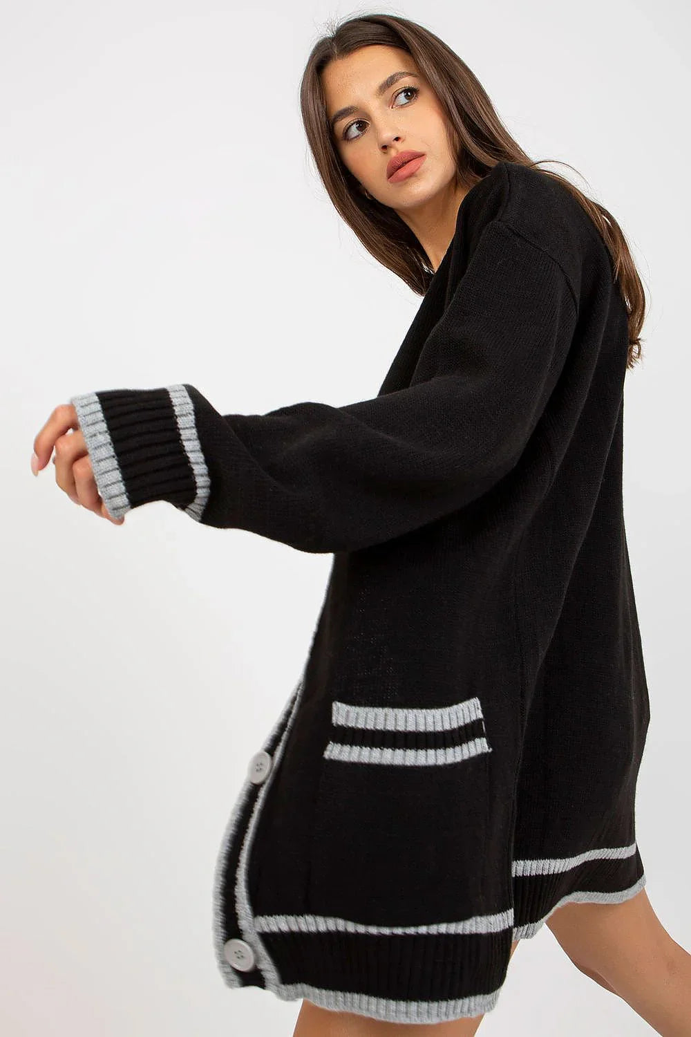 Women's Colorblock Longline Cardigan Sweater