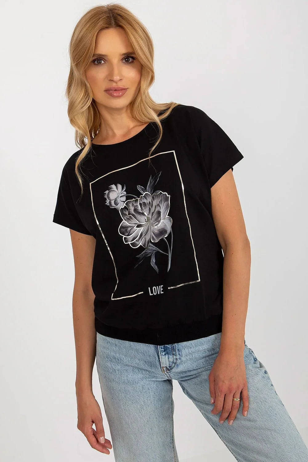 Women's Cotton Blouse - Floral Hip Length