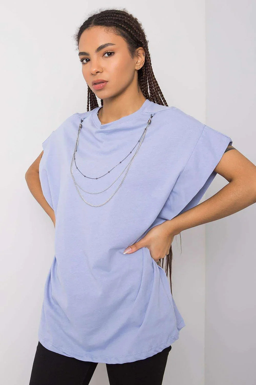 Women's Cotton Blouse - Solid Hip Length