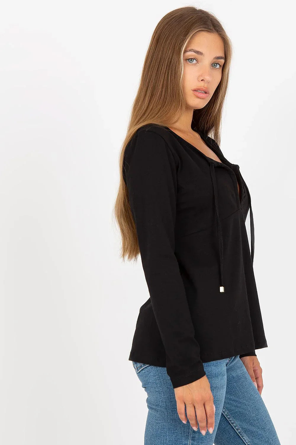 Women's Cotton Blouse - Solid Hip Length