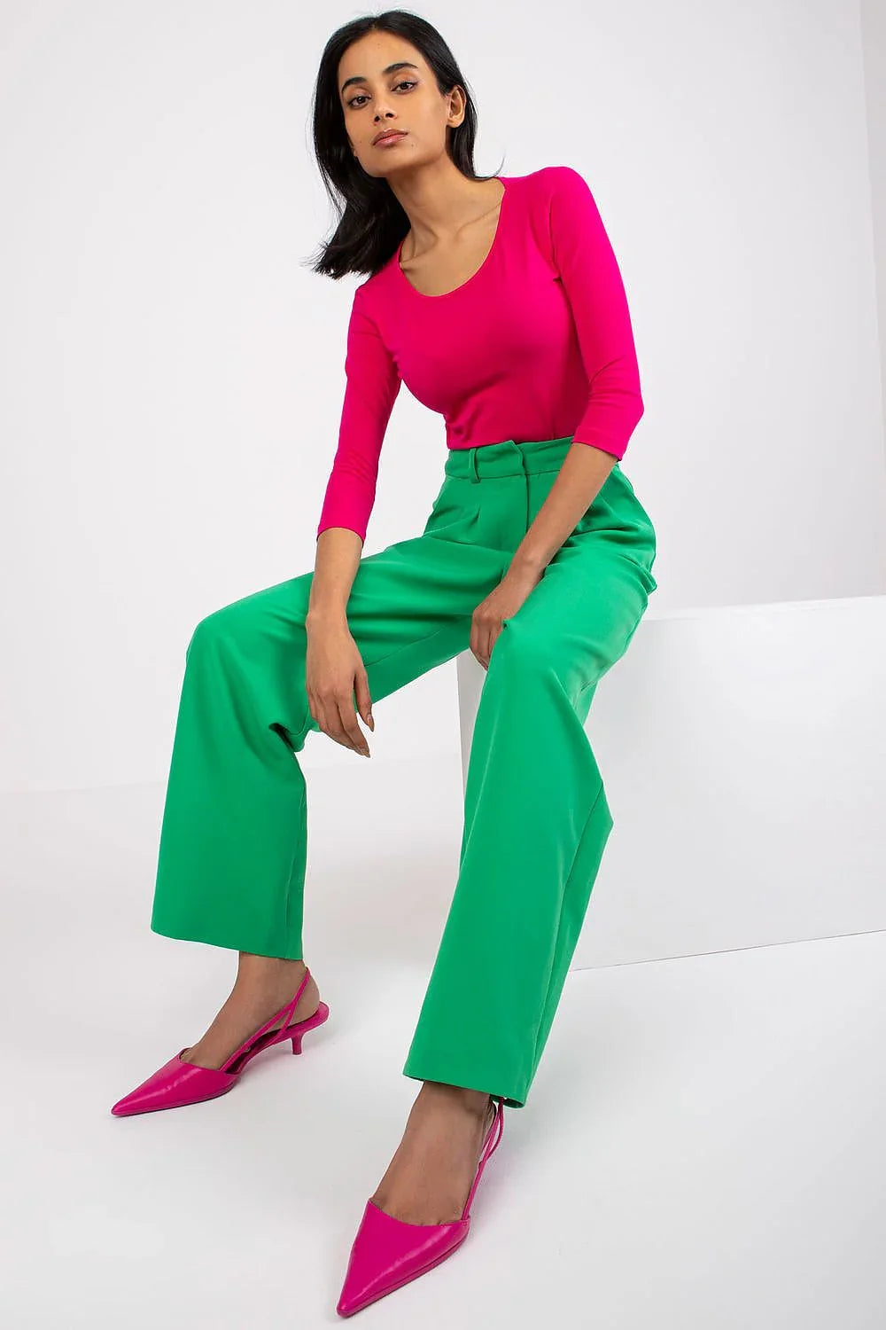 Women's Cotton Blouse - Solid Waist Length