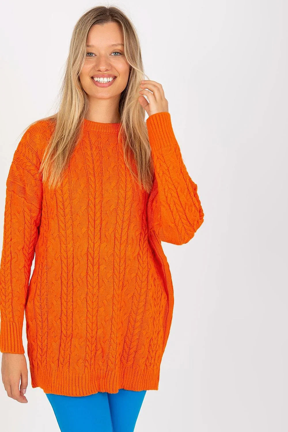 Women's Cozy Longline Cable Pullover Sweater
