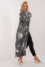 Women's Graphic Longline Cardigan Sweater