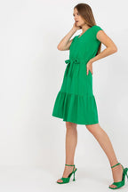Women's Knee-Length Day Dress – Regular Fit With Short Sleeves