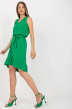 Women's Knee-Length Day Dress - Regular Fit With Sleeveless