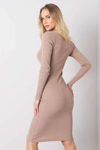 Women's Knee-Length Day Dress – Slim With Long Sleeves