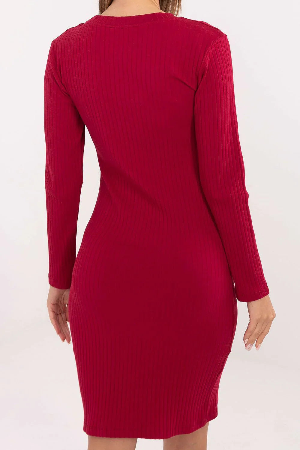 Women's Knee-Length Day Dress – Slim With Long Sleeves