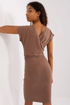 Women's Knee-Length Day Dress – Slim With Short Sleeves