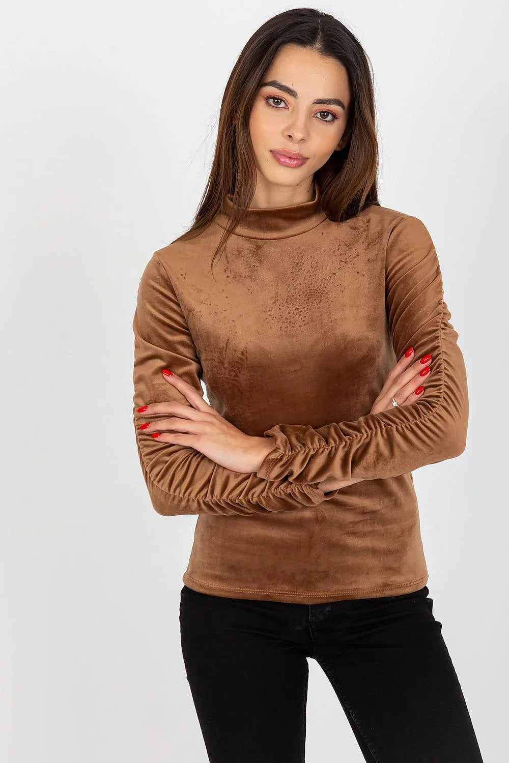 Women's Long Sleeve Blouse - Solid Waist Length