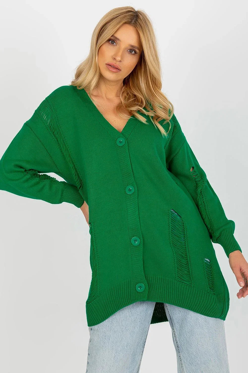 Women's Longline Button Cardigan Sweater