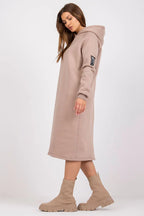 Women's Midi Day Dress – Oversized With Long Sleeves