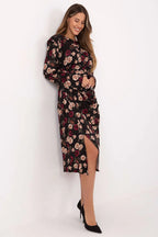 Women's Midi Day Dress – Regular Fit With Long Sleeves