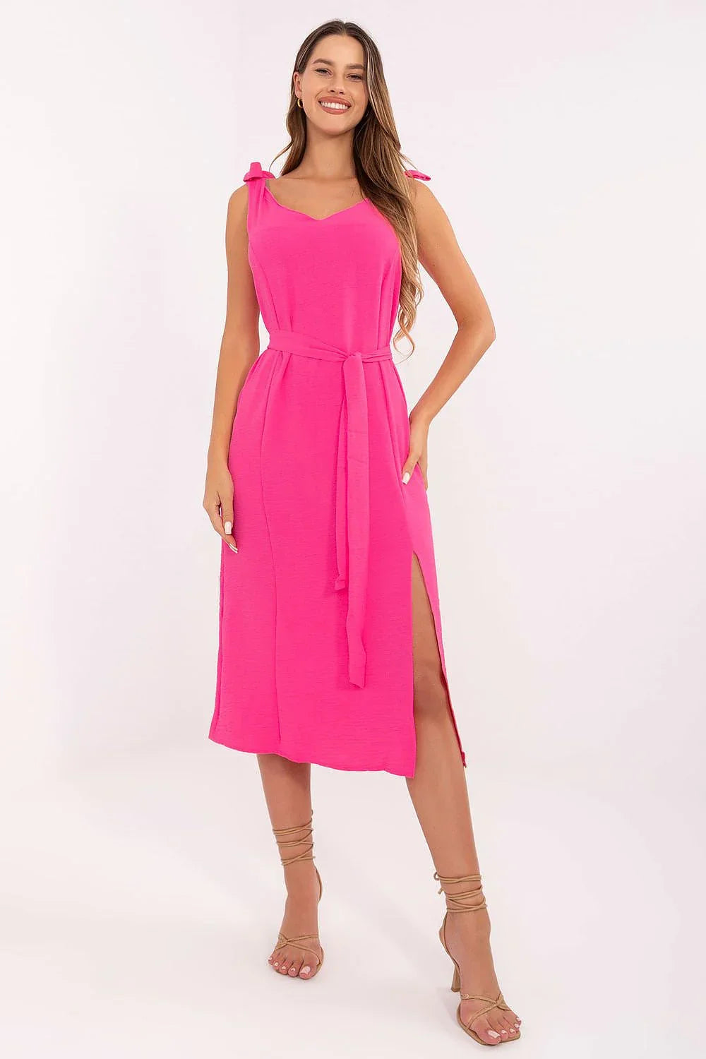 Women's Midi Day Dress – Regular Fit With Sleeveless