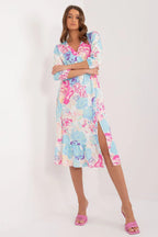 Women's Midi Day Dress – Regular Fit With Three Quarter Sleeves