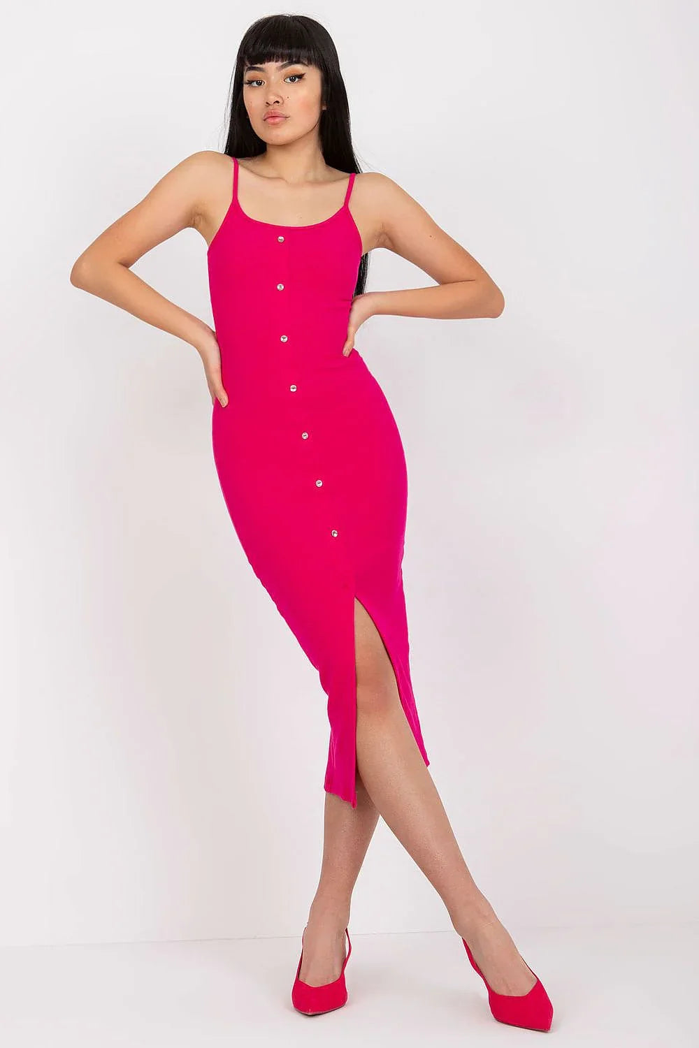 Women's Midi Day Dress – Slim With Sleeveless