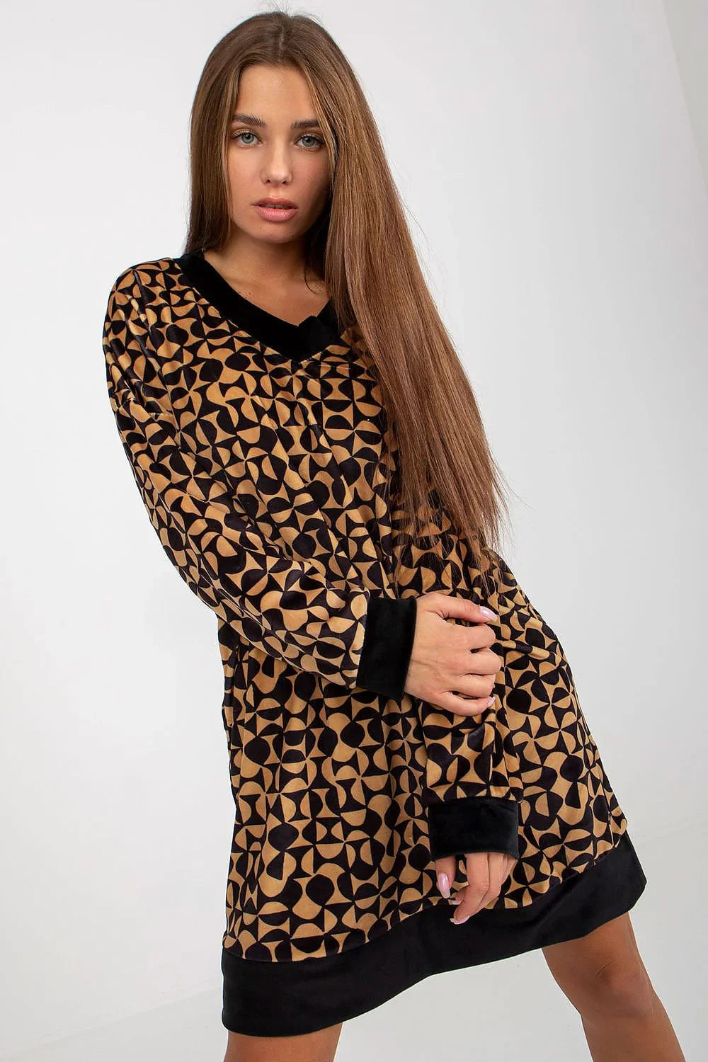 Women's Mini Day Dress – Regular Fit With Long Sleeves