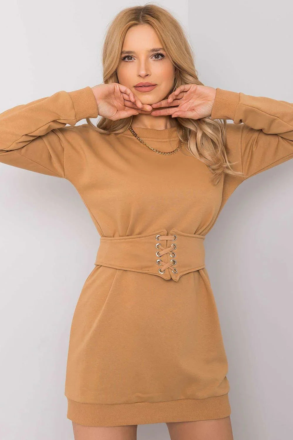 Women's Mini Day Dress – Regular Fit With Long Sleeves